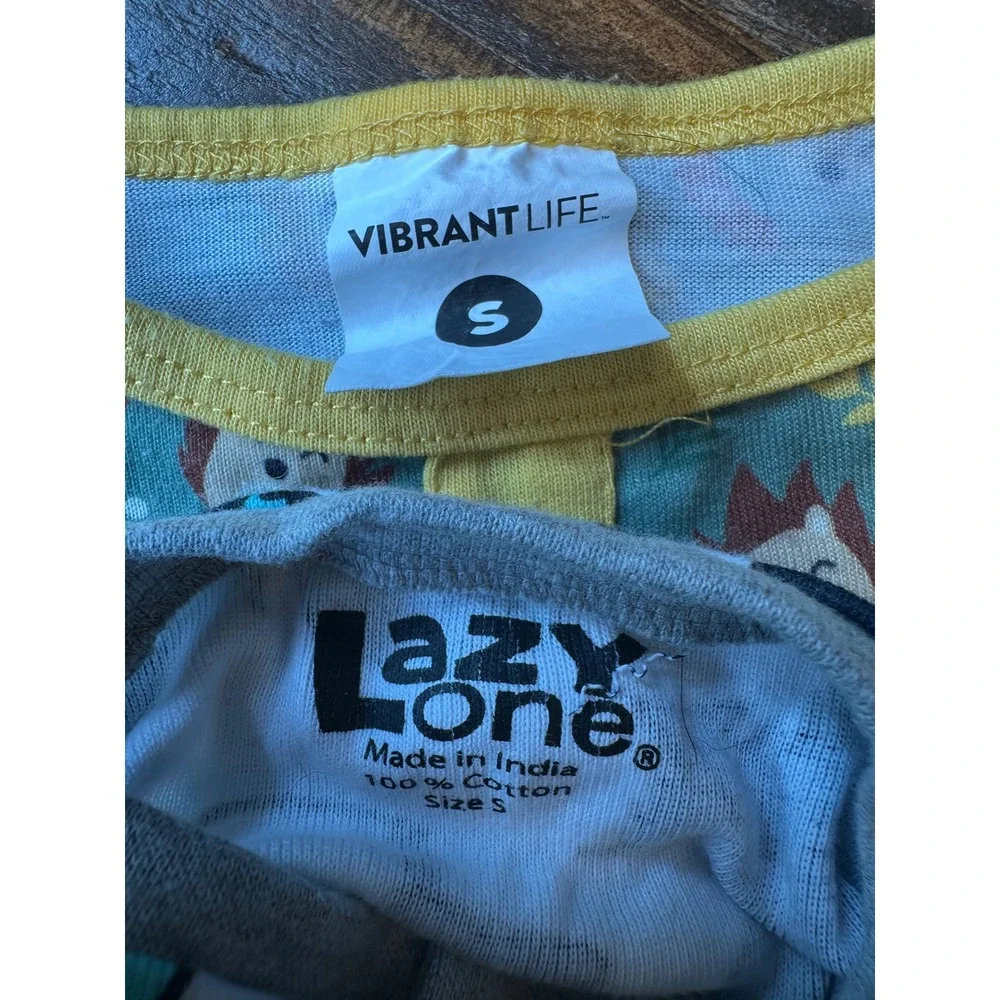 Vibrant Life &‎ Lazy One Dog Pajamas Bundle Small Woodland Yeti 2pc Set